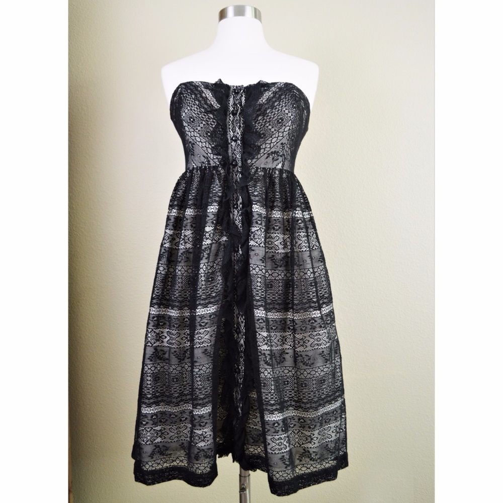 MOULINETTE SOEURS Black Lace Dress Wedding